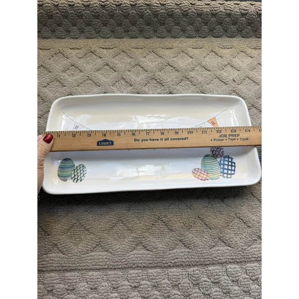 Easter Rae Dunn Happy Easter Banner Easter Eggs Serving Platter Tray